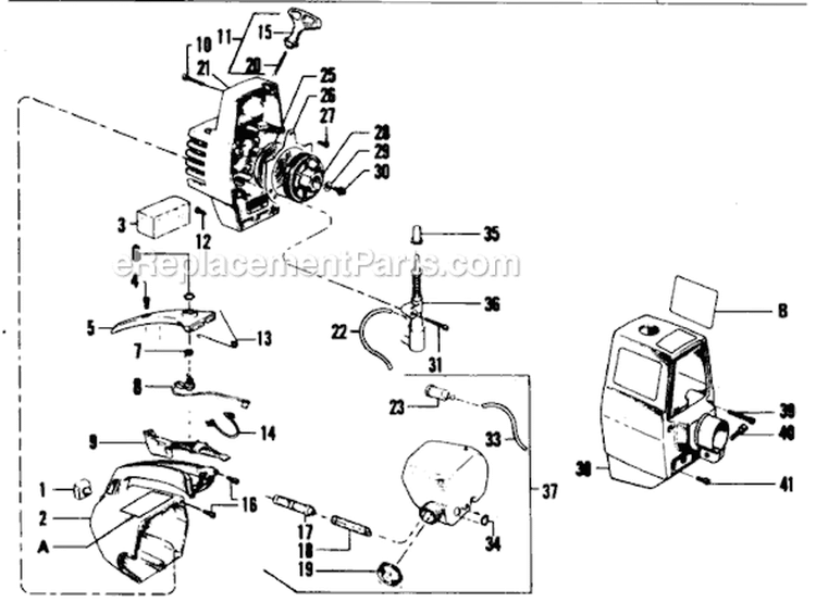 Page D Diagram and Parts List for YP130A  Weed Eater Trimmer